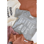 Gray Bug Baby Onesie for Little Ones with LITTLE BUG text, 3mo fits closer to 0-3