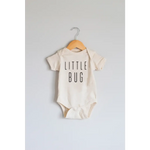 Cream organic cotton baby onesie with Little Bug design for your cute little one