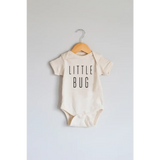 Cream organic cotton baby onesie with Little Bug design for your cute little one