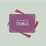 Purple lunch box note featuring motivational text You can do hard THINGS for kids