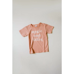 Peach tee with Magic and Brain inspired by Moon Song from Kate Baer on final sale