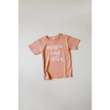 Peach tee with Magic and Brain inspired by Moon Song from Kate Baer on final sale
