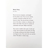 Moon Song poem in black on white paper from Kate Baer’s Peach Tee, final sale