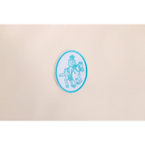 Oval Midnight Rider iron-on patch featuring a horse and rider design with a turquoise outline