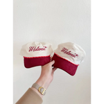 Red and white unisex rope hats with Midwest embroidered for kids’ style and comfort