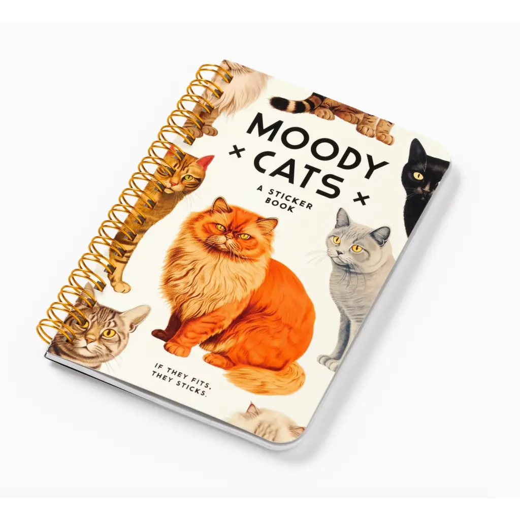 Moody Cats Sticker Book with cool stickers and polished prints for cat lovers