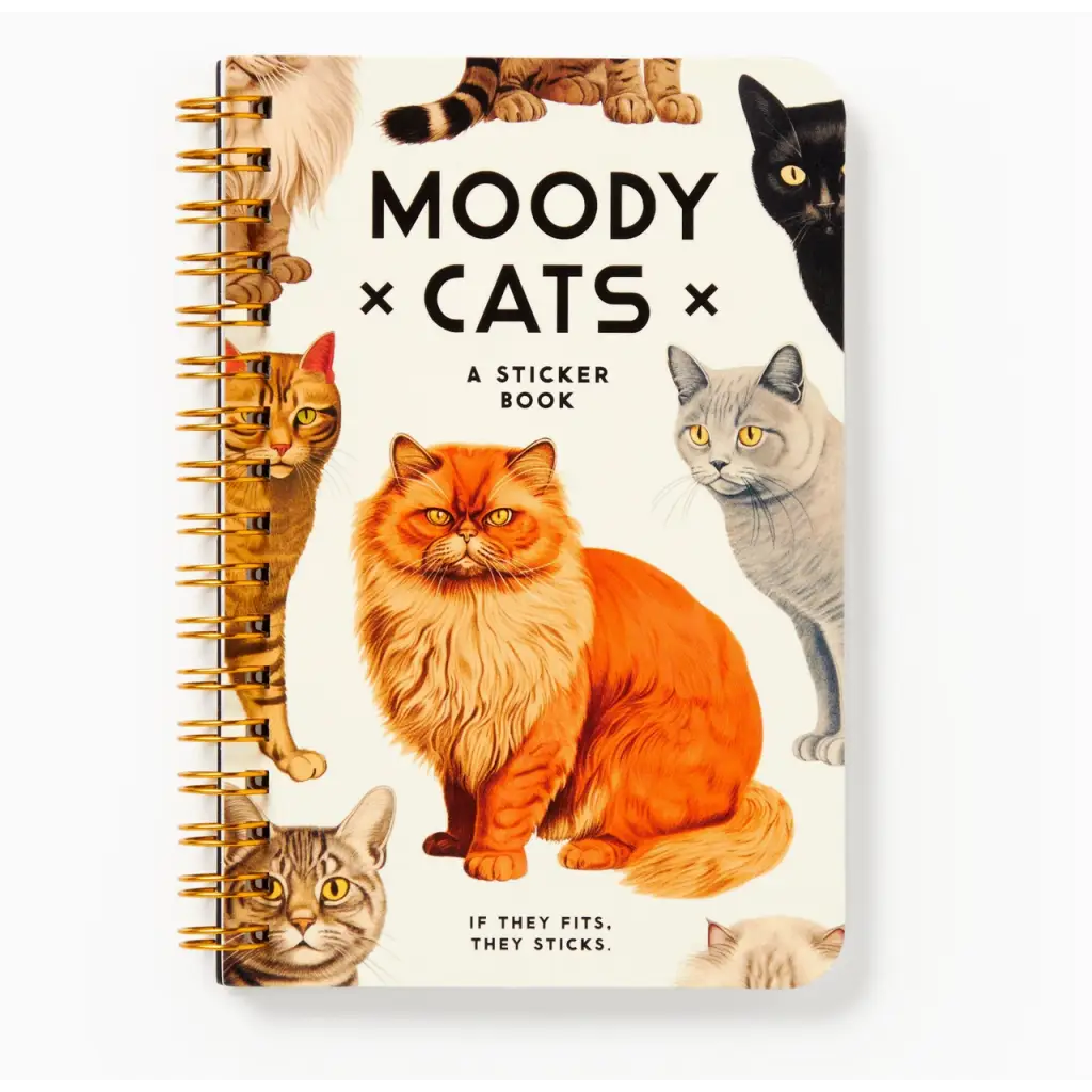 Moody Cats Sticker Book with cool polished prints and fun moody cats designs