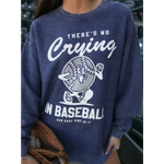 Navy blue Baseball sweatshirt from No Crying in Baseball, perfect stylish womens clothes