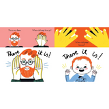 Red beard man face mask with white text on Nose, Toes, and Tummy Book by Sally Nicholls, polished prints