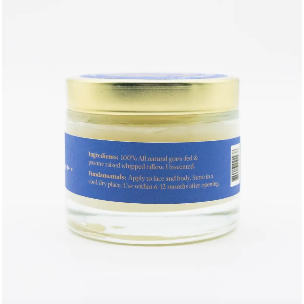 Jar of unscented whipped beef tallow for baby skin from Western Provisions Organic Tallow Balm
