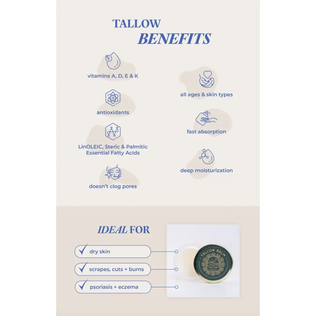 Organic Tallow Baby Balm by Western Provisions with beef tallow for soothing skin