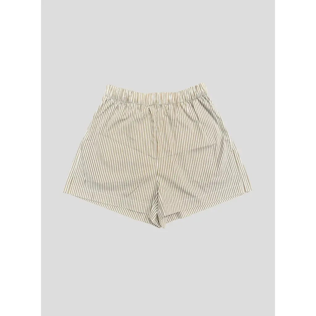 Oxford Striped Women’s Shorts with elastic waist for comfy summer vibes