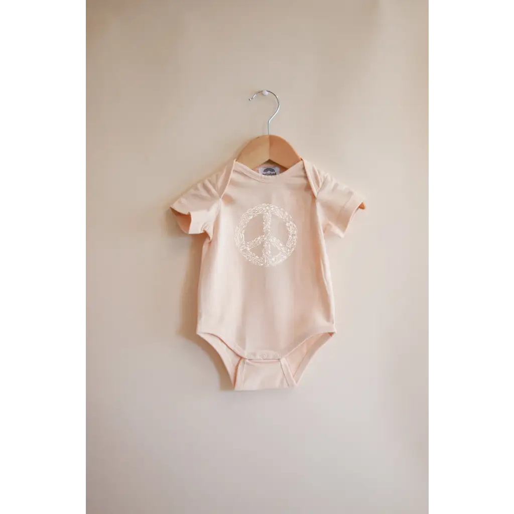 Peace Floral Organic Cotton Baby Bodysuit - Polished Prints