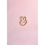 Colorful Peace Hand Iron-on Patch Pin for Spreading Good Vibes in Orange and White
