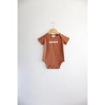 Brown Peanut Organic Cotton Baby Onesie perfect for 3mo fits closer style