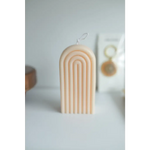 Peach-colored ribbed Petite Rainbow Candle for a fun and colorful home vibe