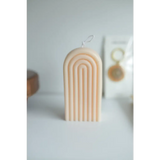 Peach-colored ribbed Petite Rainbow Candle for a fun and colorful home vibe