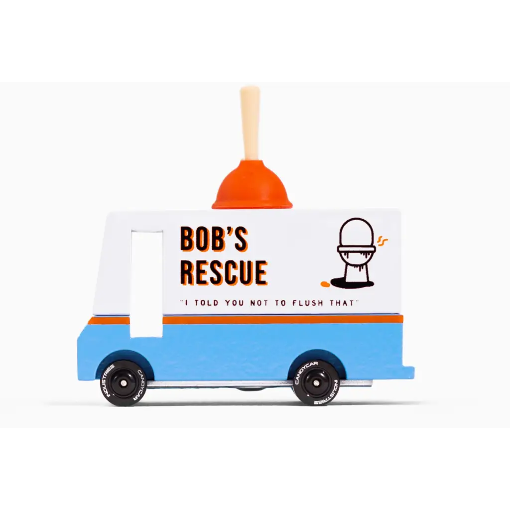 Colorful Toy Plumbing Van with Bob’s Rescue on solid beech wood for playful adventures