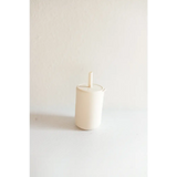 White ceramic vessel with a mini silicone straw from Pastel Mini Silicone Straw Cups