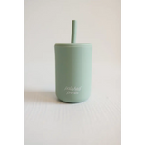 Mint green silicone tumbler with straw from Pastel Mini Silicone Straw Cups for Little Hands