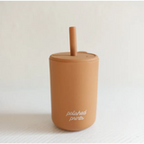 Terracotta silicone cup with straw and lid from Pastel Mini Silicone Straw Cups