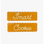 Two orange cookies with Smart Cookie text for Cute Smart Cookie Hair Clips