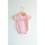 Cute pink organic cotton Softie baby onesie with heart design for little ones