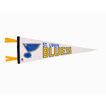 White felt Louis Blues pennant with logo, perfect for showing off your favorite team