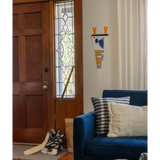 Navy Blue Sofa with Louis Blues Pennant for fans of their favorite team