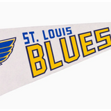 St. Louis Blues hockey logo on a Navy Blue Sofa with Louis Blues Pennant for your favorite team
