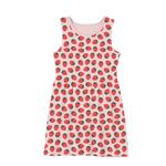 Strawberry Fields Bamboo Twirl Dress with all-over strawberry pattern for a cute look