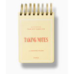 Taking Notes Spiral Notepad with pale yellow cover and eco-friendly uncoated white paper