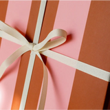 Cute Pink and Brown Modern Wrapping Paper with White Bow for stylish gift wrapping