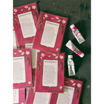 Pink cherry blossom greeting card set with white text and Kate Baer’s wall art prints, free shipping