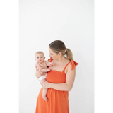 Bright Orange Day Dress with Tied Straps, perfect for sunny outings and polished prints