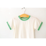 White ringer tee with green trim from The Everyday Ringer Tee in Green product