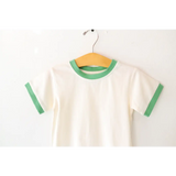 White ringer tee with green trim from The Everyday Ringer Tee in Green product
