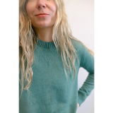 Teal Margo Crew Neck Sweater perfect for cozying up in style