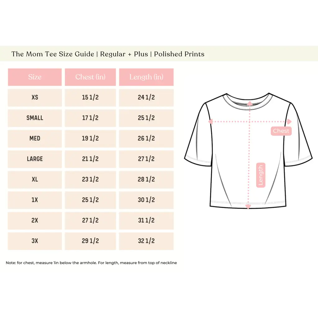 Size chart for Light Blue Wide-leg Jeans and Navy Mom Tee in Spandex Blend