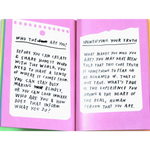 Open journal with handwritten notes on self-discovery from Quirky Collection Creatives Book