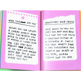 Open journal with handwritten notes on self-discovery from Quirky Collection Creatives Book