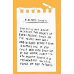 Handwritten note on torn paper about redefining success from Adam J. Kurtz’s quirky collection