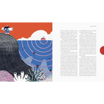 Illustration of a whale swimming under waves in To Her Credit, showcasing historic achievements