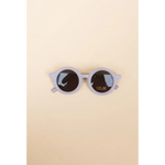 Round white retro sunglasses for babies and toddlers with dark lenses