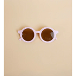 Cute Round Pink Sunglasses with Brown Lenses for Babies and Toddlers Retro Style
