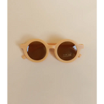 Pastel Round Retro Sunglasses for Babies and Toddlers in peach with brown lenses