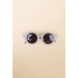Round lilac sunglasses with dark lenses for stylish baby and toddler round retro look