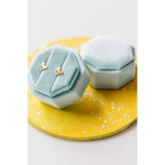 Hexagonal mint velvet ring boxes with gold stars for Unicorn Stud Earrings for Active Girls