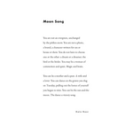 Moon Song poem in black text on white paper, part of Floral Art Print with free shipping