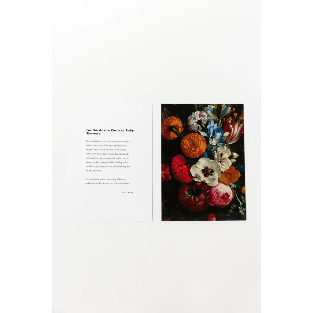 Floral Art Print with poetry excerpts and free shipping featuring a vibrant still life